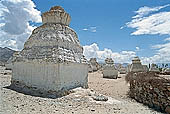 Ladakh - A large group of chortens close to Shey palace 